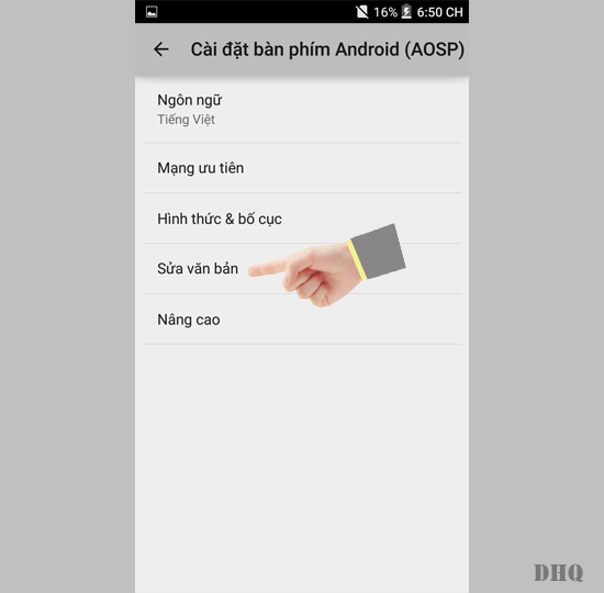 Chọn sửa văn bản